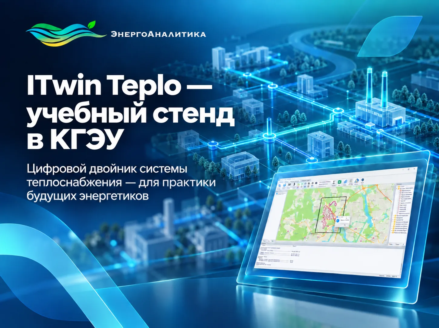 Учебный стенд ЭнергоТвин на базе ITwin Teplo в КГЭУ